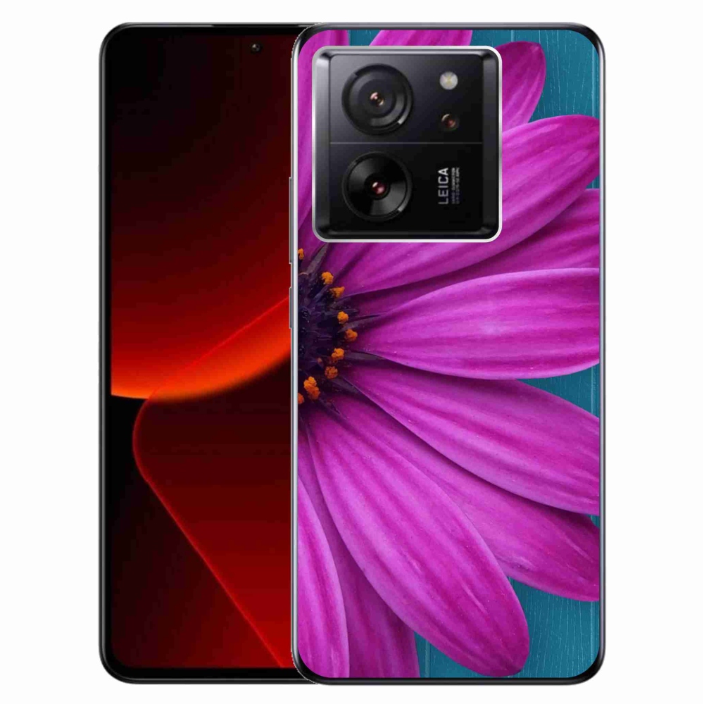 Gelový obal mmCase na Xiaomi 13T/13T Pro - fialová kopretina