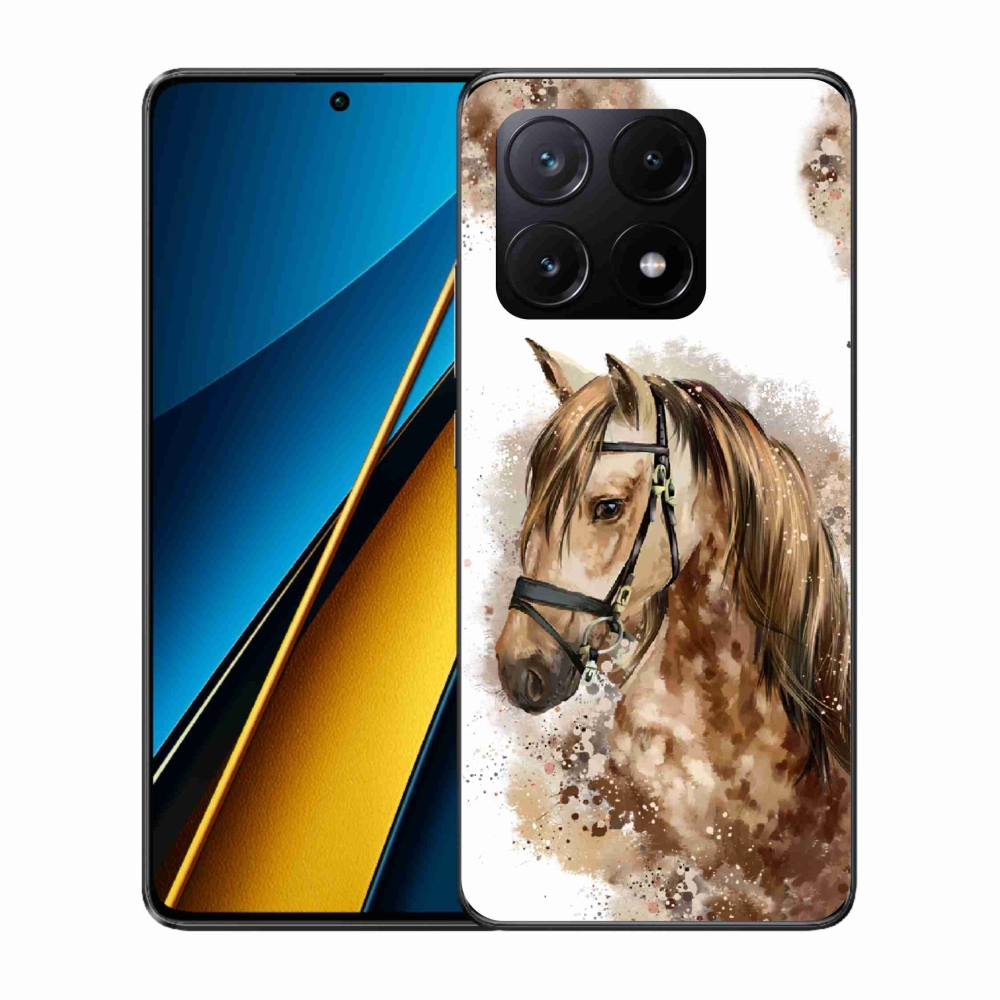 Gelový kryt mmCase na Xiaomi Poco X6 Pro 5G - hnědý kreslený kůň