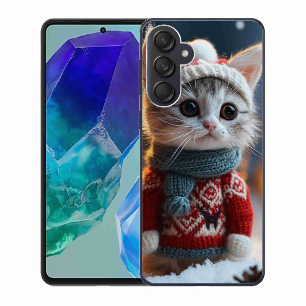 Gelový kryt mmCase na Samsung Galaxy M55 5G - kotě ve svetru