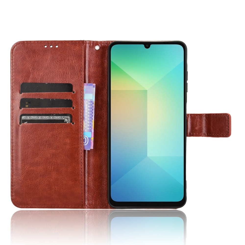 Crazy knížkové pouzdro na Samsung Galaxy A06 4G - hnědé