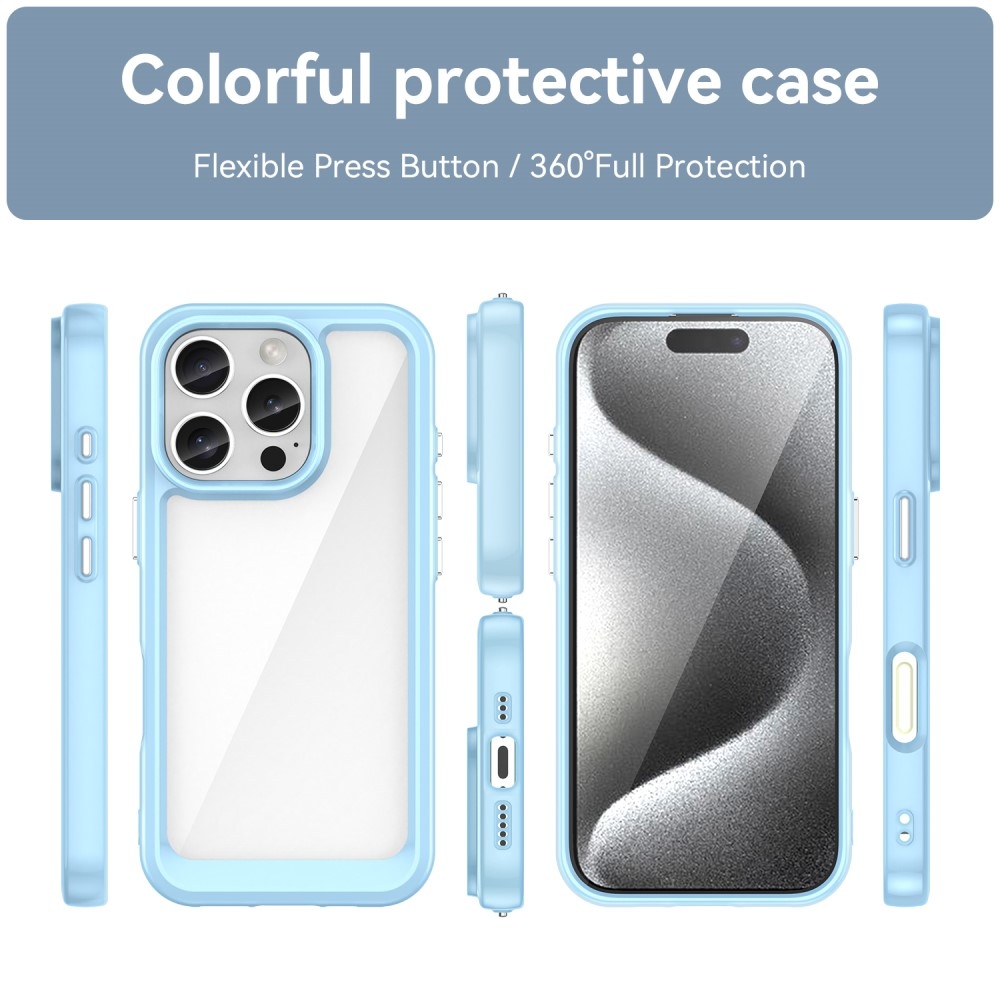 Gelový obal s pevnými zády na iPhone 16 Pro - modrý