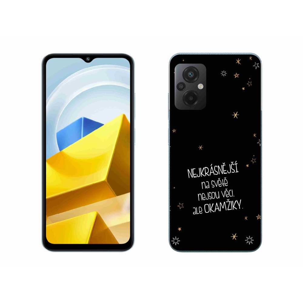 Gelový kryt mmCase na Xiaomi Poco M5 4G - citát 4 černé pozadí