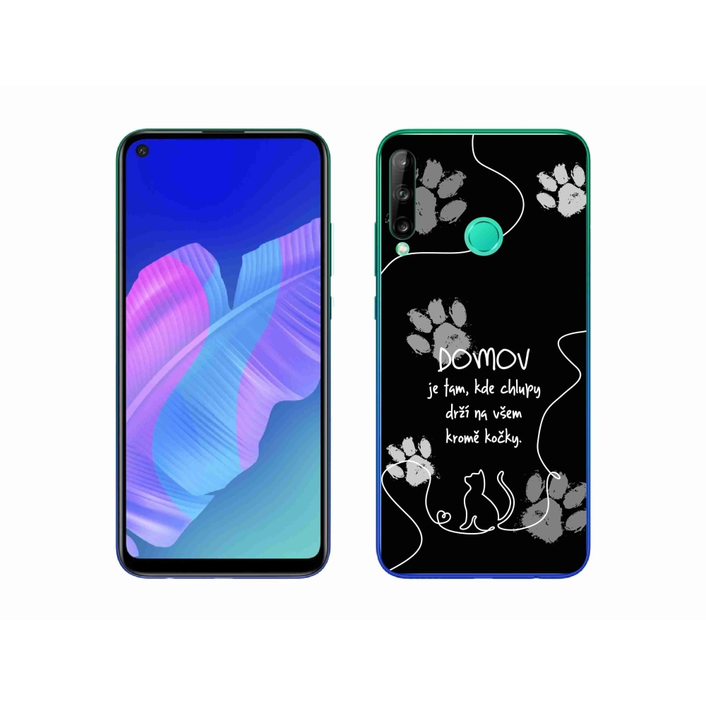 Gelový kryt mmCase na Huawei P40 Lite E - kočičí motiv černé pozadí