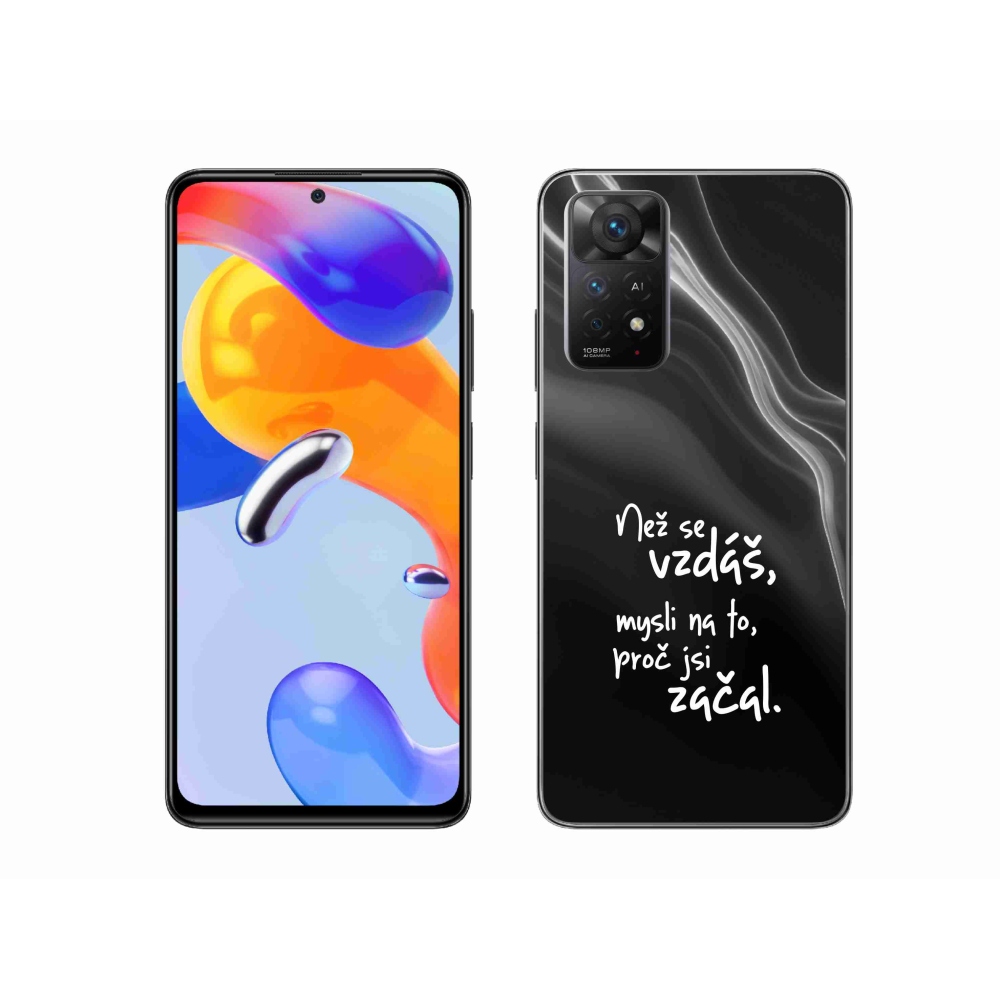 Gelový kryt mmCase na Xiaomi Redmi Note 11 Pro 4G/5G - citát 2 černé pozadí