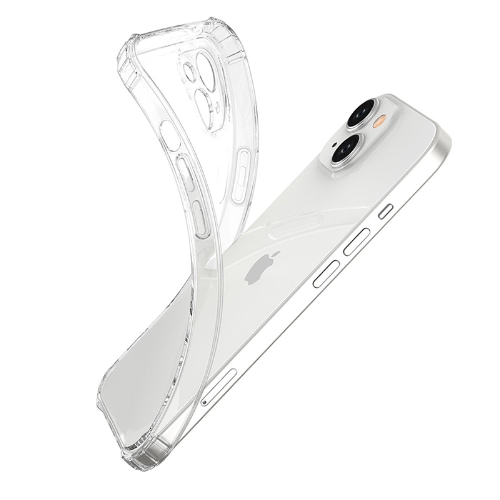 Průhledný gelový obal se zesílenými rohy na iPhone 15 - průhledný