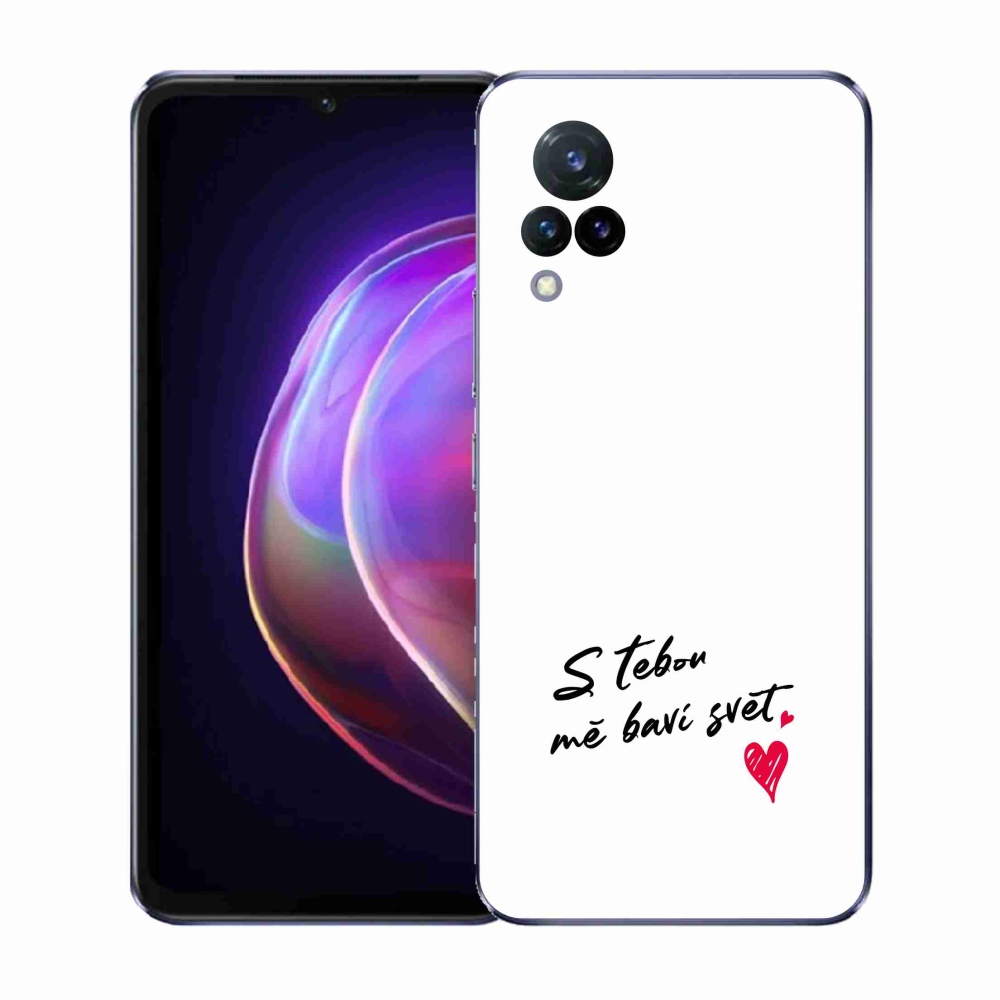Gelový kryt mmCase na Vivo V21 4G/5G - zamilovaný text 1 bílé pozadí