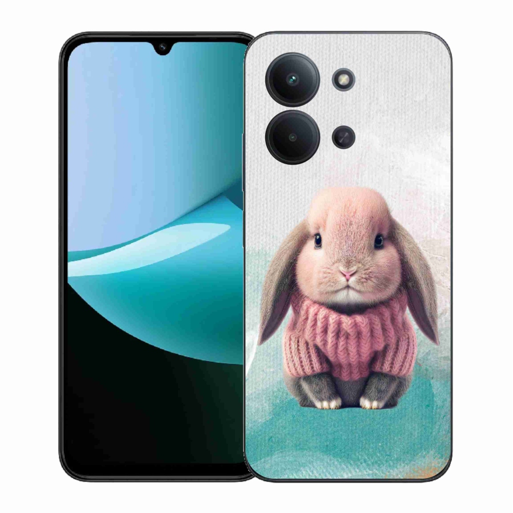 Gelový kryt mmCase na Xiaomi Redmi 15C 4G (171mm)/Poco C85 4G (171mm) - králíček ve svetru