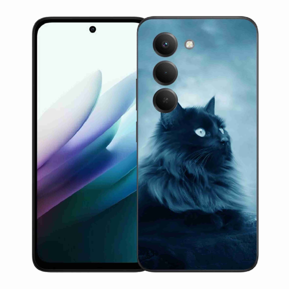 Gelový kryt mmCase na Xiaomi Redmi 15 4G/5G (171mm) - černá kočka 1