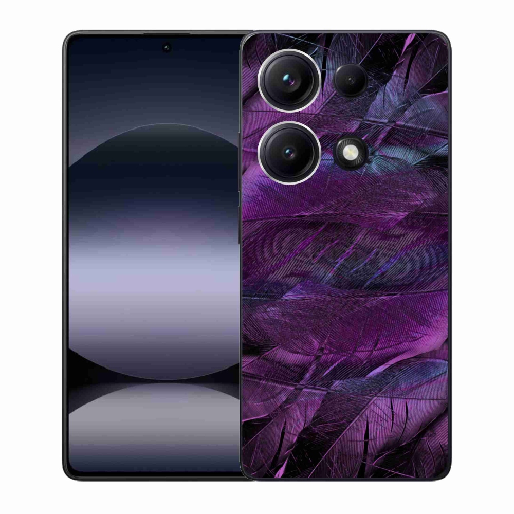 Gelový kryt mmCase na Xiaomi Redmi Note 14S - fialová pírka