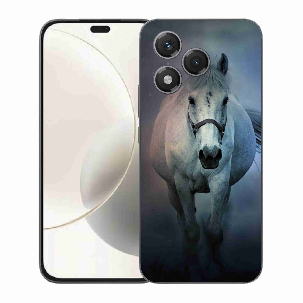 Gelový kryt mmCase na Honor 400 Lite - běžící bílý kůň