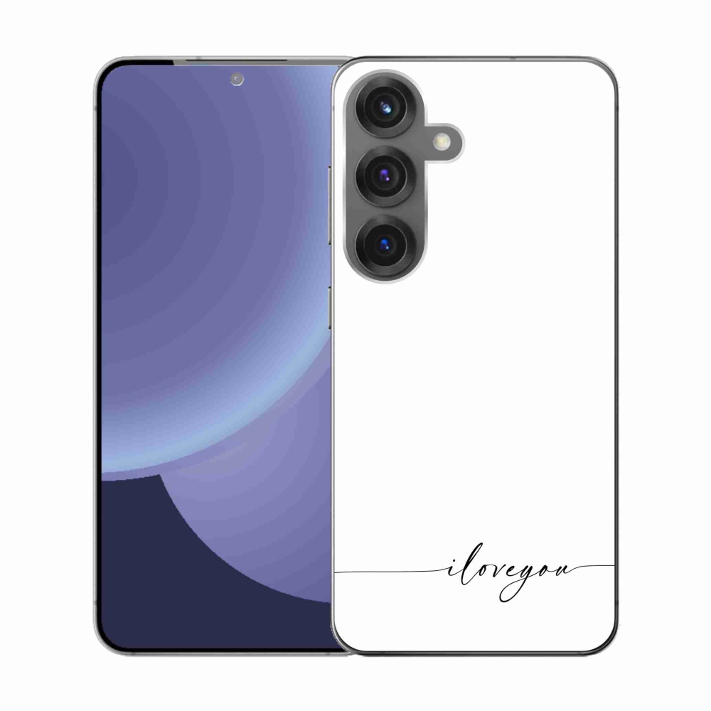 Gelový kryt mmCase na Samsung Galaxy S25 - I love you bílé pozadí