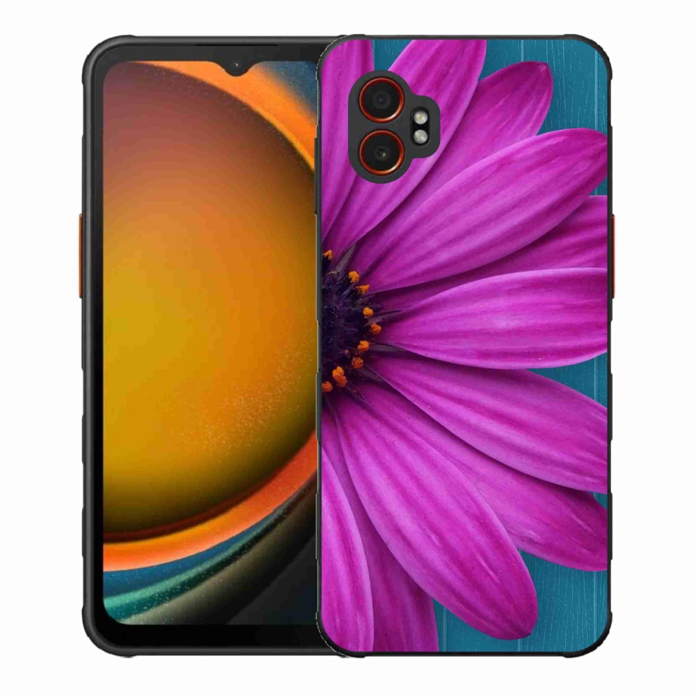 Gelový kryt mmCase na Samsung Galaxy Xcover 7 Pro - fialová kopretina