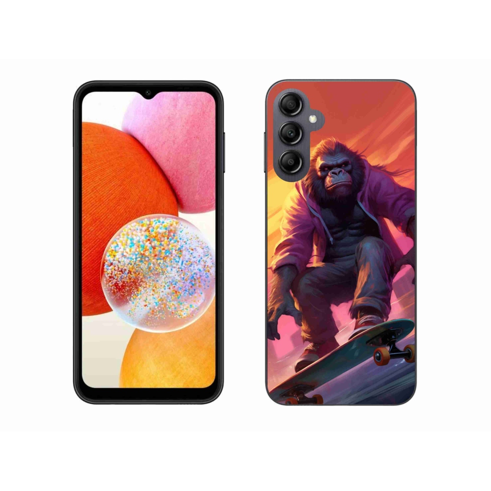 Gelový kryt mmCase na Samsung Galaxy A14 4G/5G - gorila na skateboardu