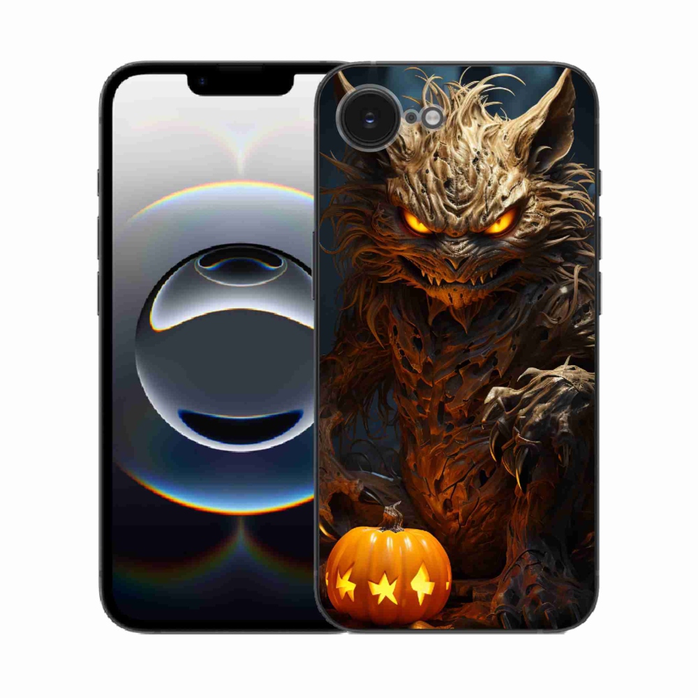 Gelový kryt mmCase na iPhone 16e - halloweenská příšera