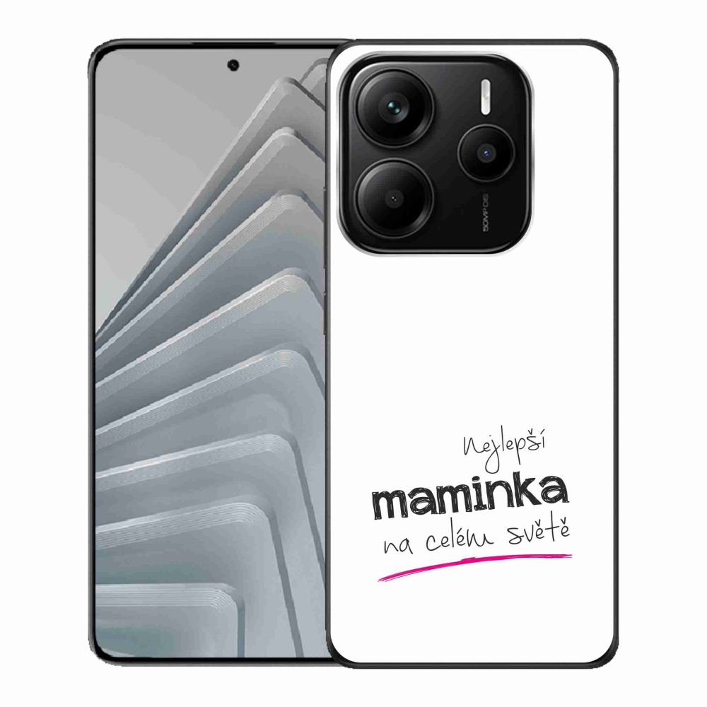 Gelový kryt mmCase na Xiaomi Redmi Note 14 5G - nejlepší maminka 4 bílé pozadí