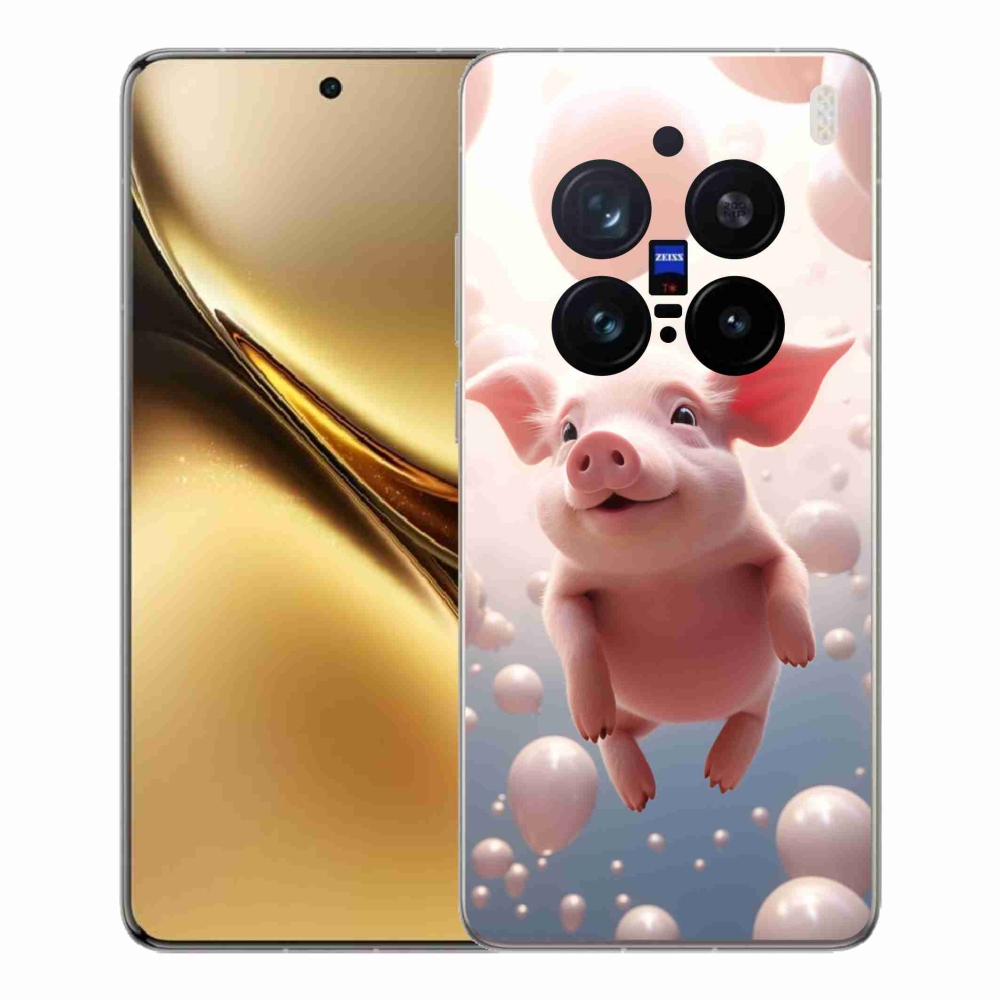 Gelový kryt mmCase na Vivo X200 Pro 5G - prasátko s balónky