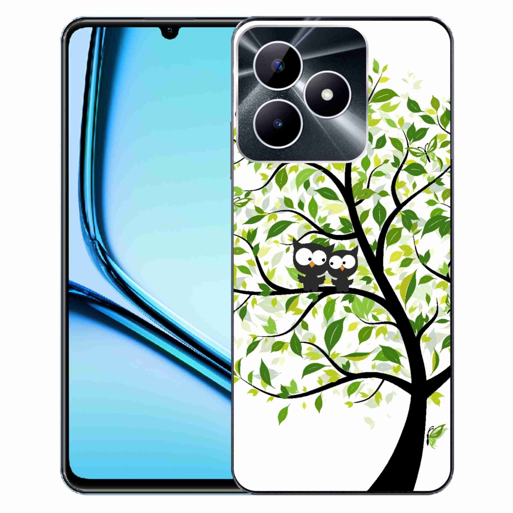 Gelový kryt mmCase na Realme Note 50 - sovičky na stromě