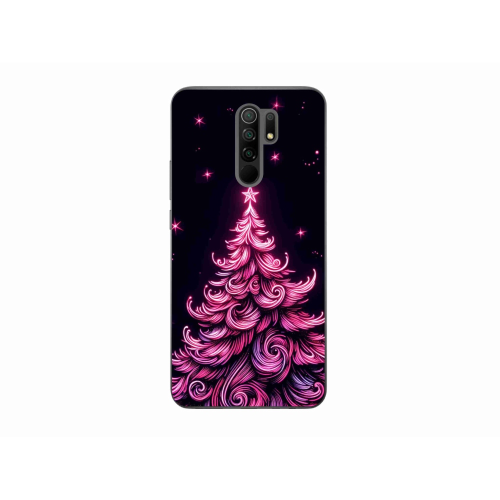 Gelový kryt mmCase na Xiaomi Redmi 9 - neonový vánoční stromek 2