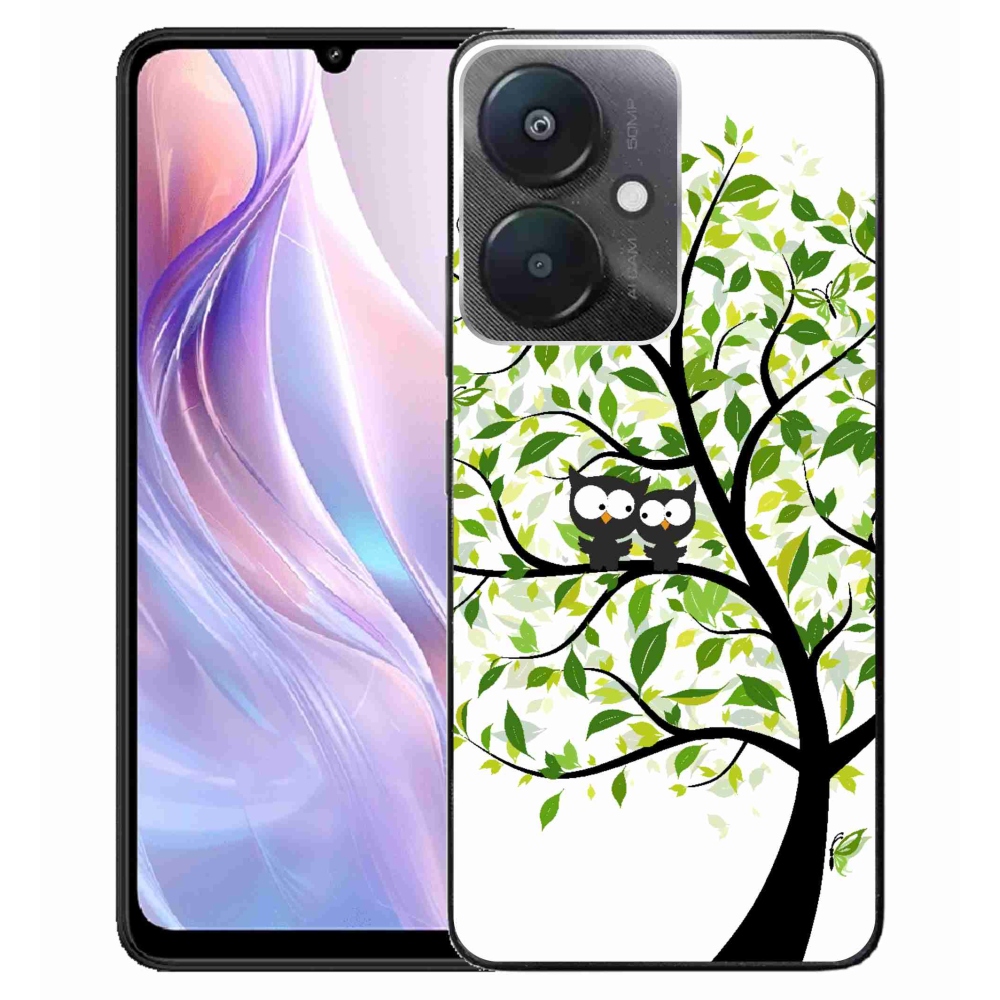 Gelový kryt mmCase na Xiaomi Redmi 13C 5G - sovičky na stromě