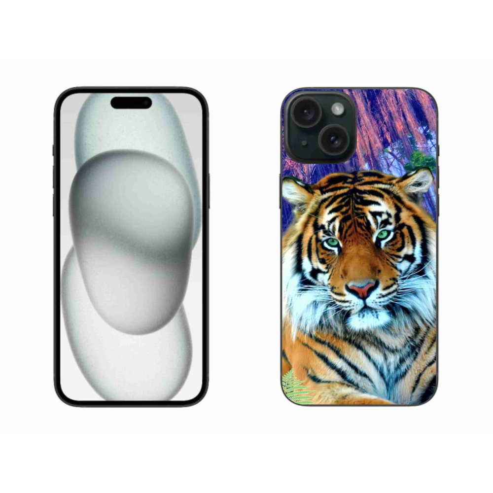Gelový obal mmCase na iPhone 15 Plus - tygr