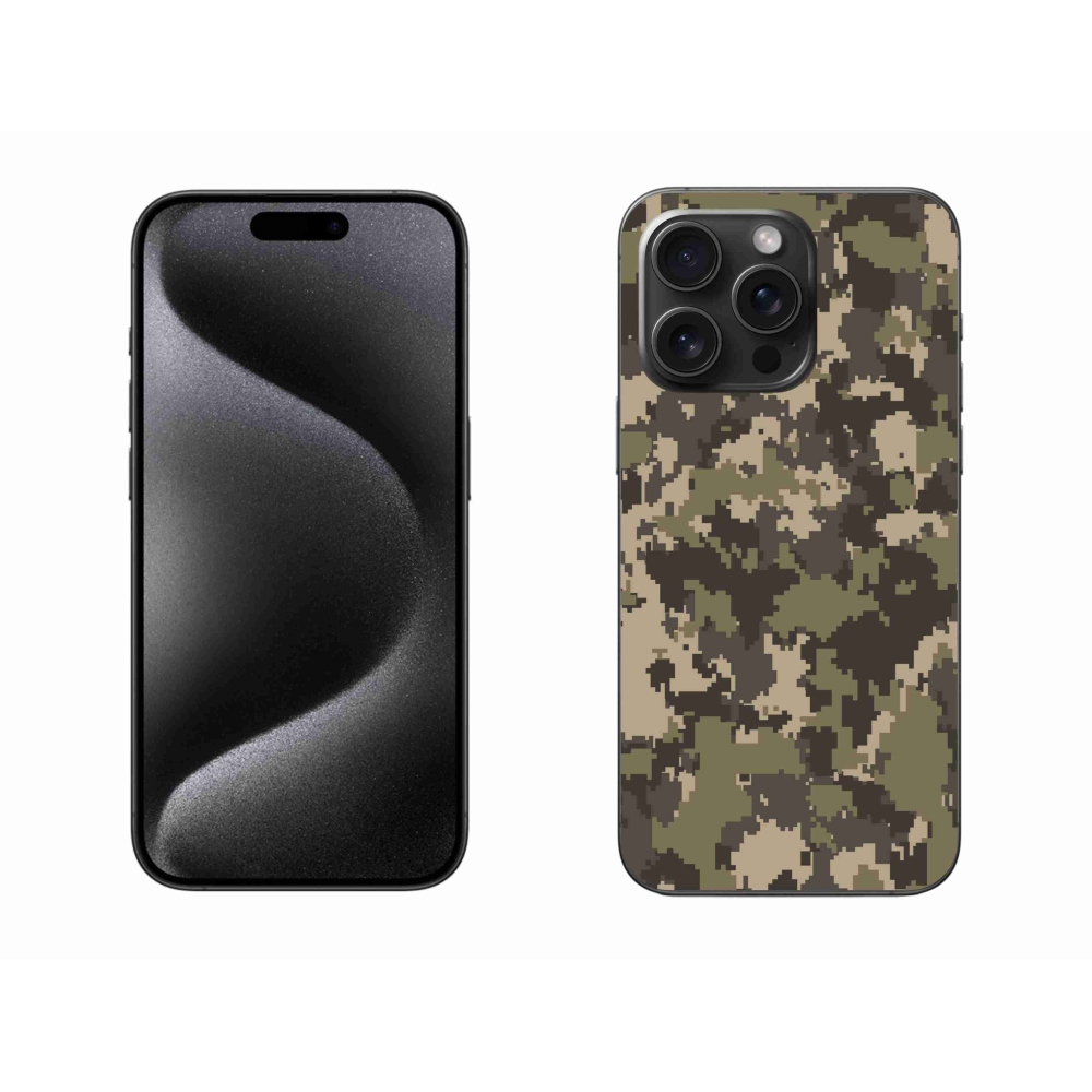 Gelový kryt mmCase na iPhone 15 Pro Max - maskáčový vzor 12