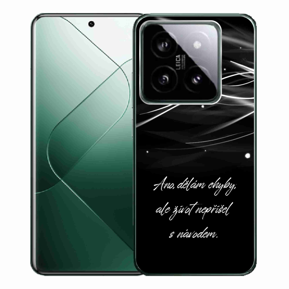Gelový kryt mmCase na Xiaomi 14 Pro - citát černé pozadí