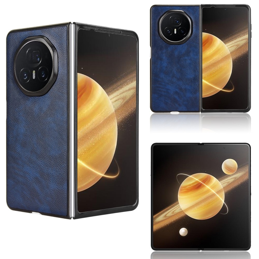 Texture plastový obal s umělou kůží na Honor Magic V3 - modrý