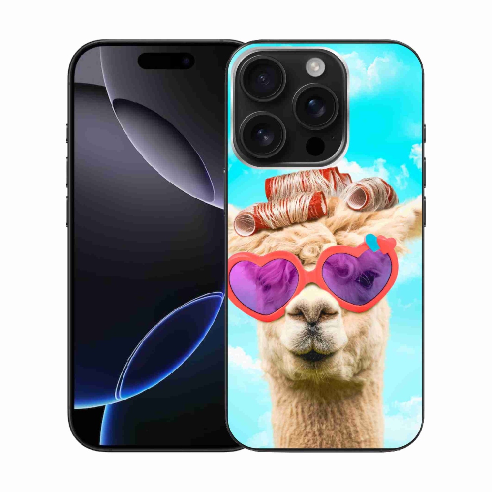 Gelový kryt mmCase na iPhone 16 Pro - lama s brýlemi