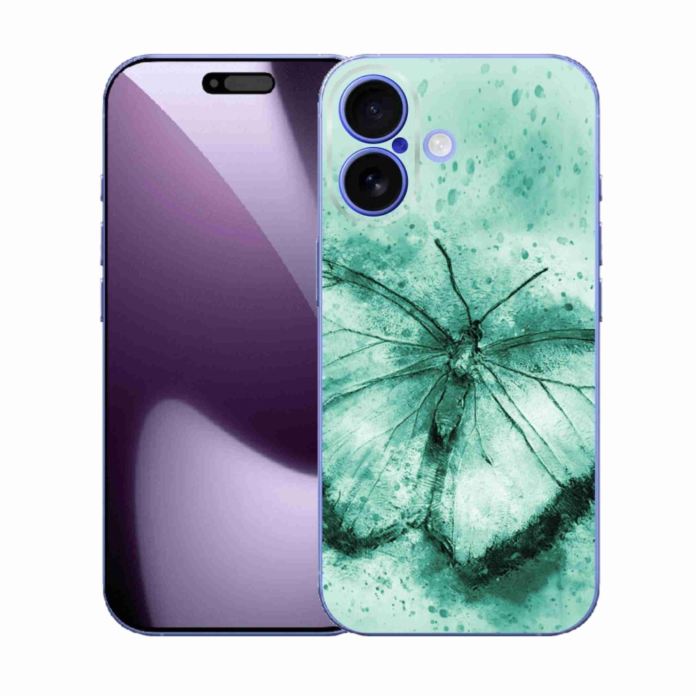 Gelový kryt mmCase na iPhone 17 - zelený motýl
