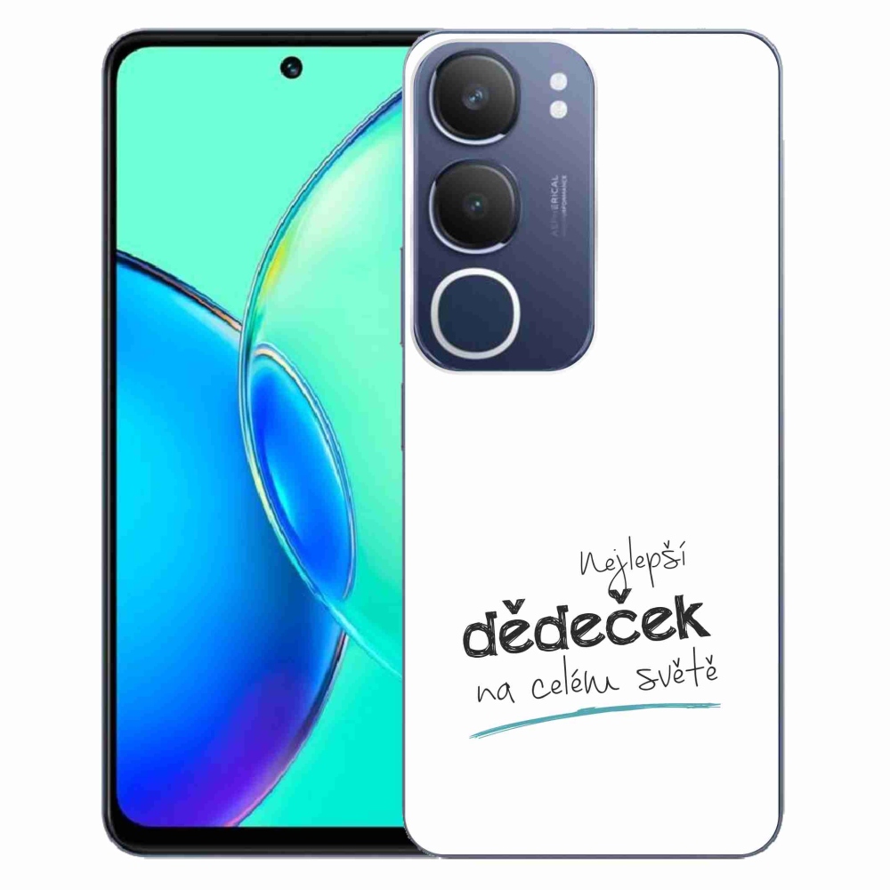 Gelový kryt mmCase na Vivo Y19s - nejlepší dědeček 3 bílé pozadí