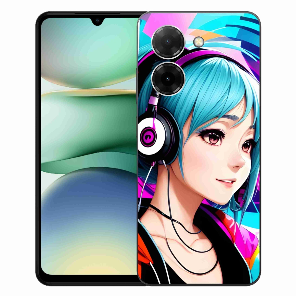 Gelový kryt mmCase na Xiaomi Redmi A5 (173.45x79.35x8.45mm) - dívka se sluchátky