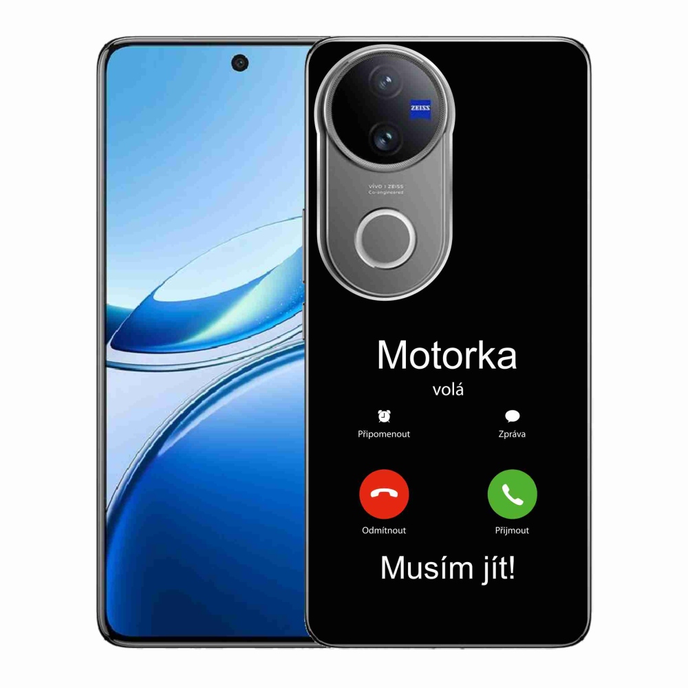 Gelový kryt mmCase na Vivo V50 5G - motorka volá černé pozadí