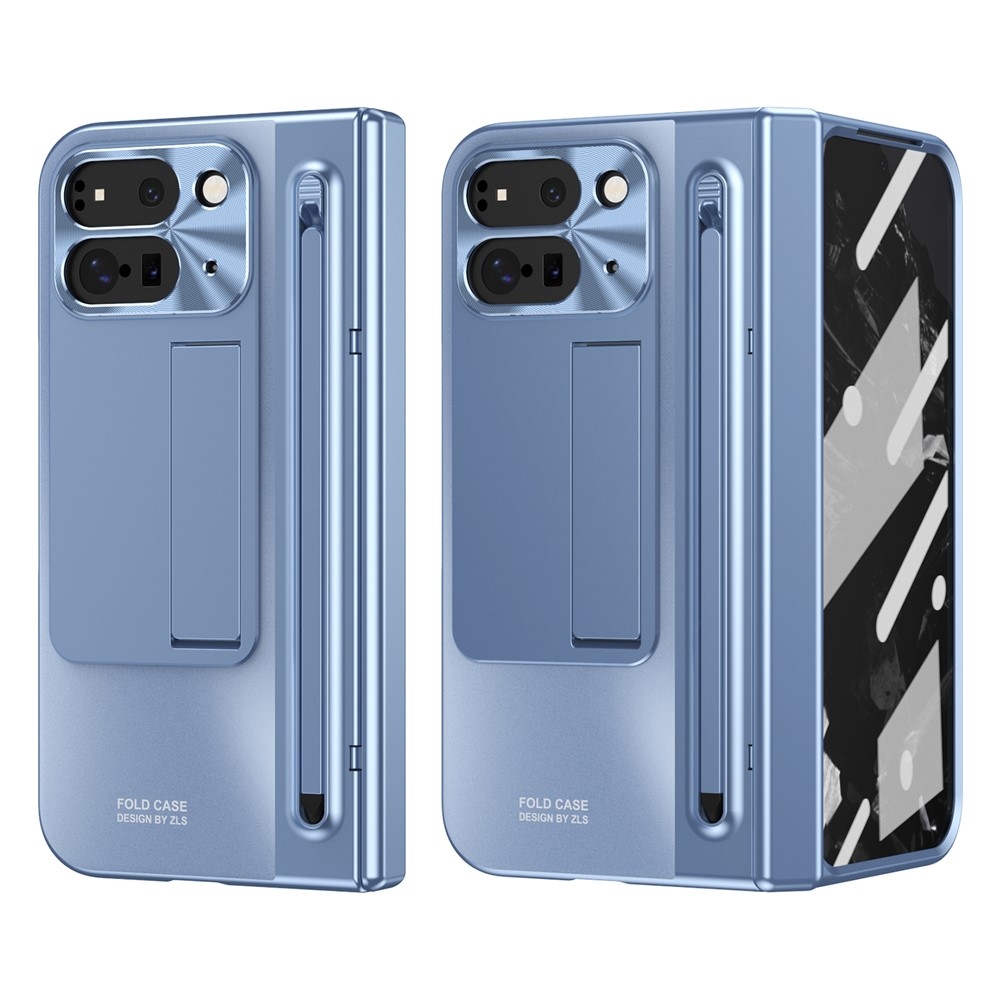 Hinge plastový kryt se stylusem a ochranou displeje na Google Pixel 10 Pro Fold - modrý