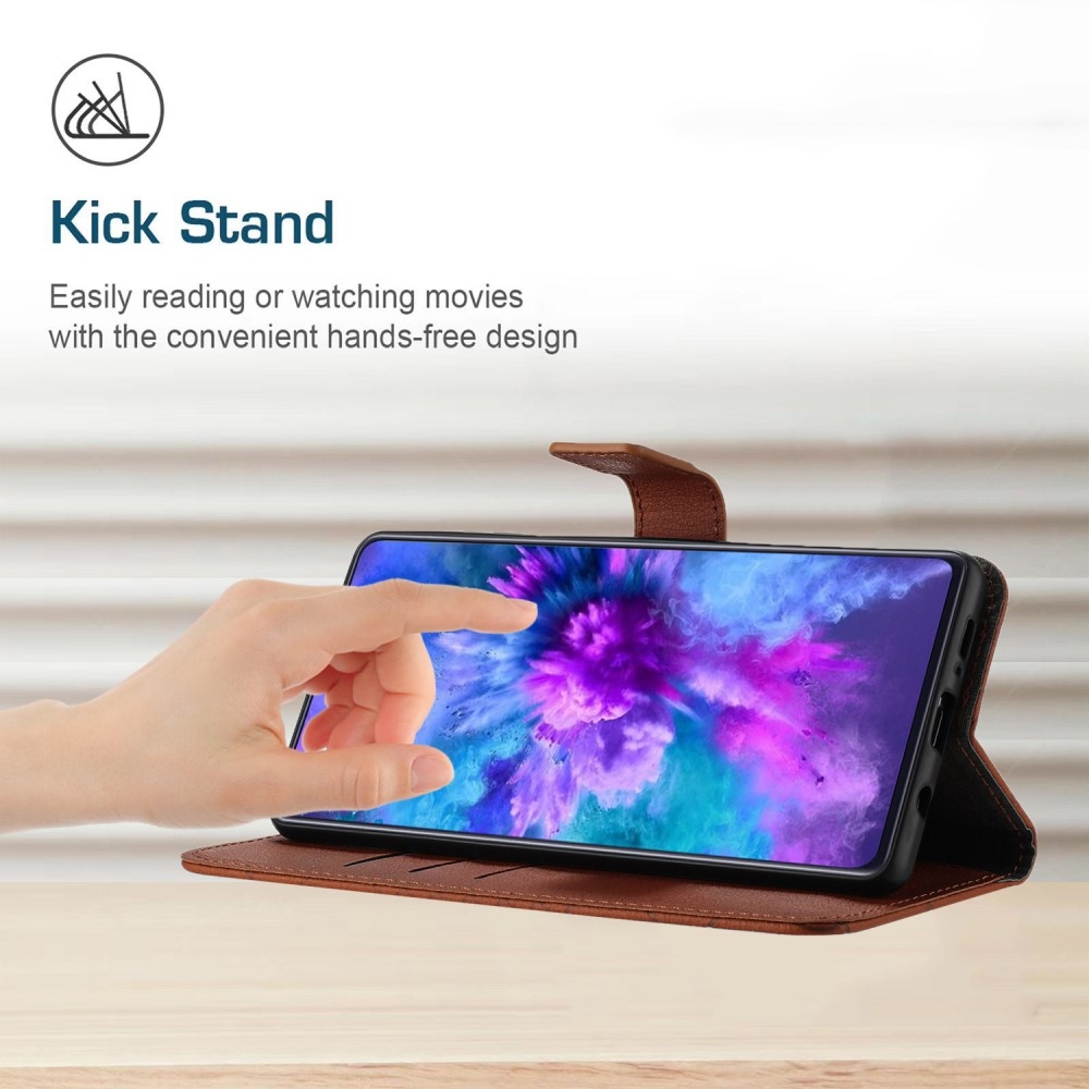Texture knížkové pouzdro na mobil Realme C67 - hnědé