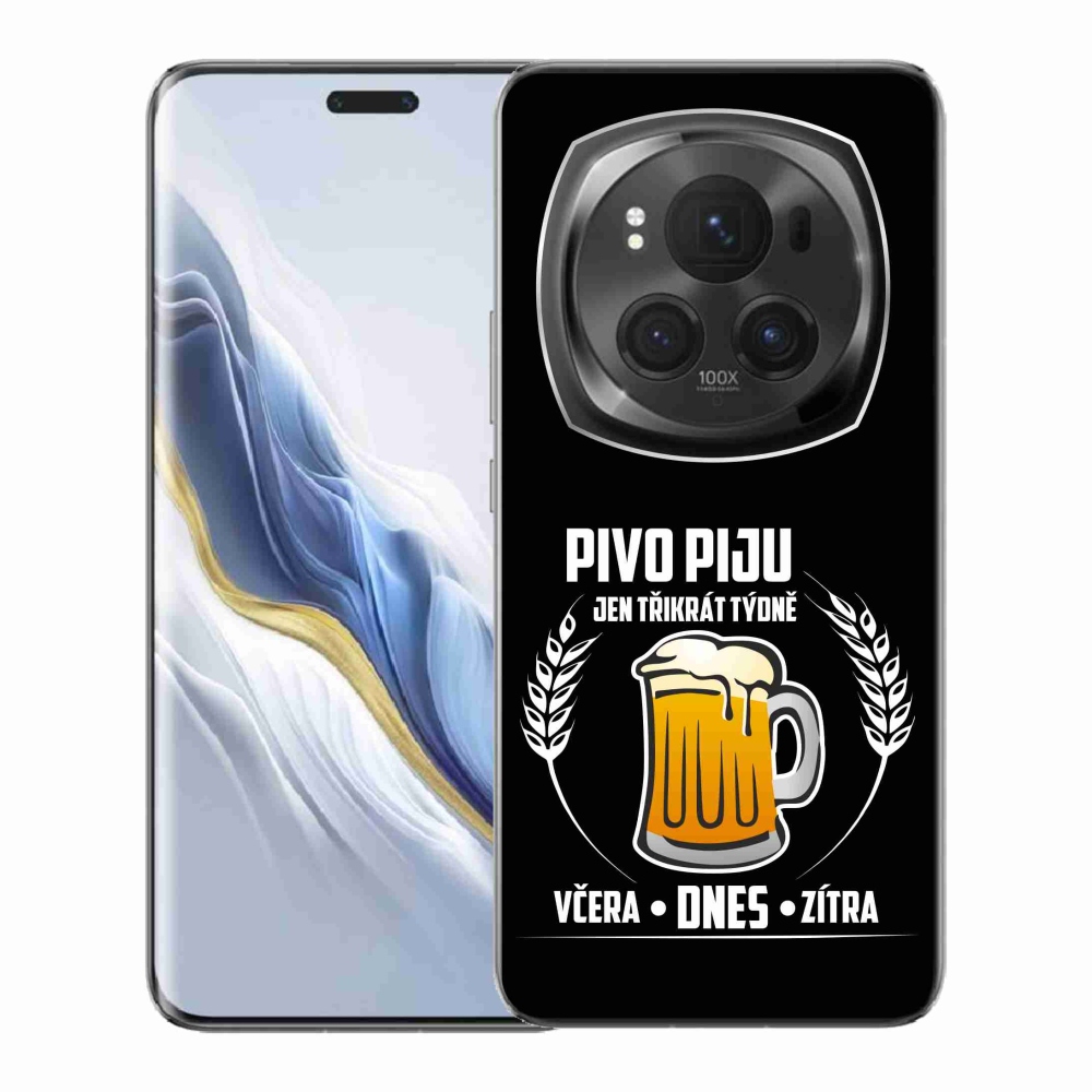 Gelový kryt mmCase na Honor Magic 6 Pro 5G - pivní motiv černé pozadí