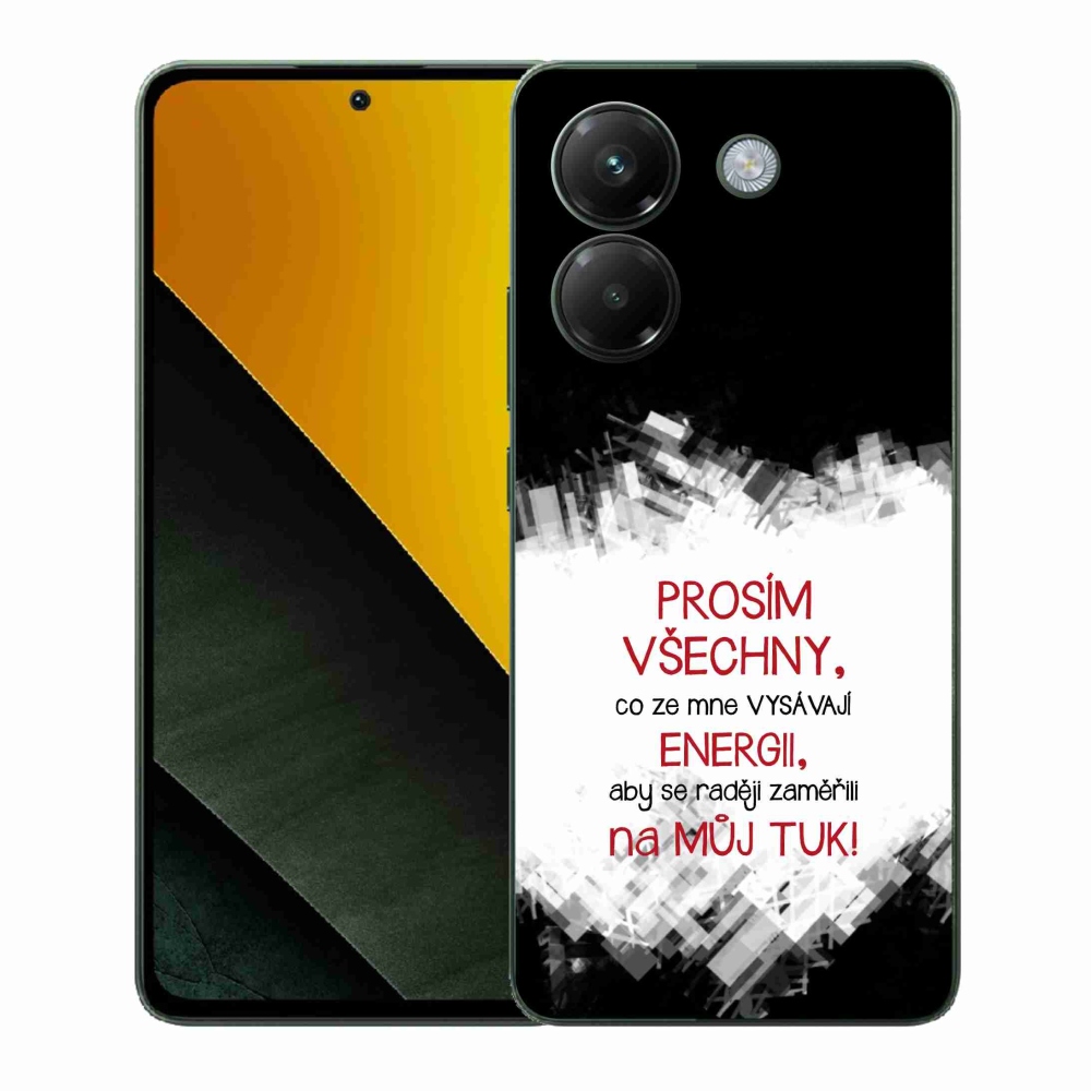 Gelový kryt mmCase na Xiaomi Poco M7 Pro 5G - vtipný text 1 červený