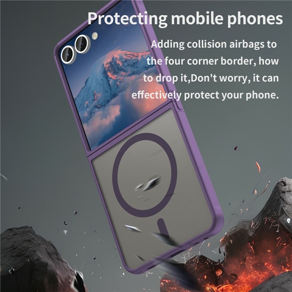 Case matný gelový obal s MagSafe na Samsung Galaxy Z Flip7 5G - fialový