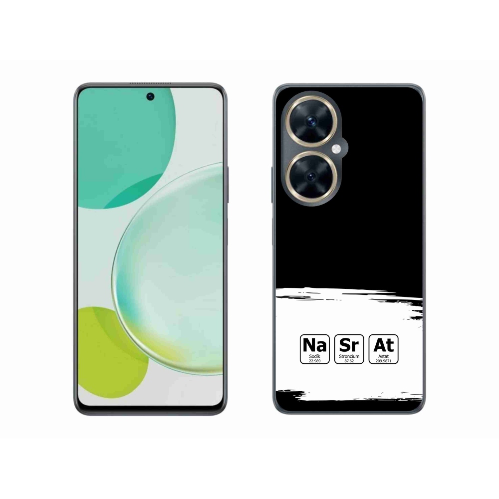 Gelový kryt mmCase na Huawei Nova 11i - chemické prvky bíločerné pozadí