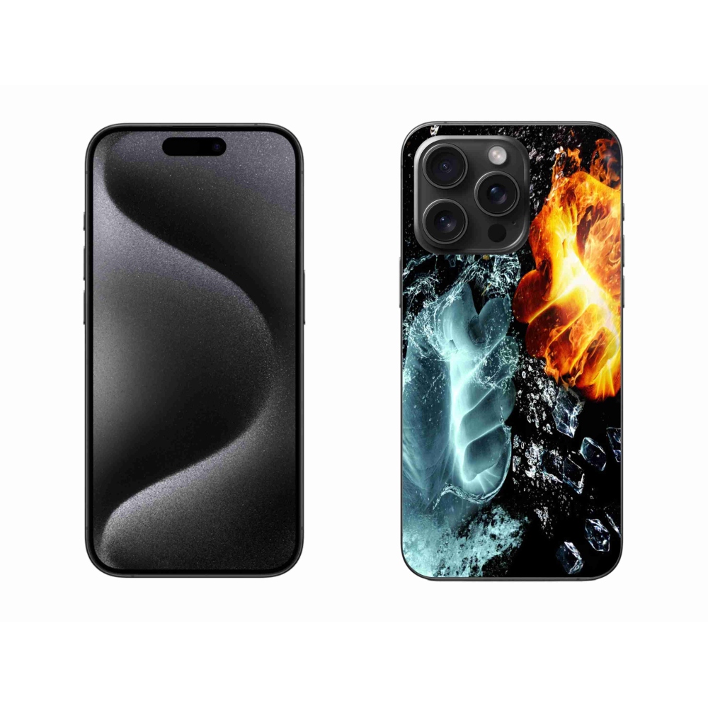 Gelový kryt mmCase na iPhone 15 Pro Max - voda a oheň