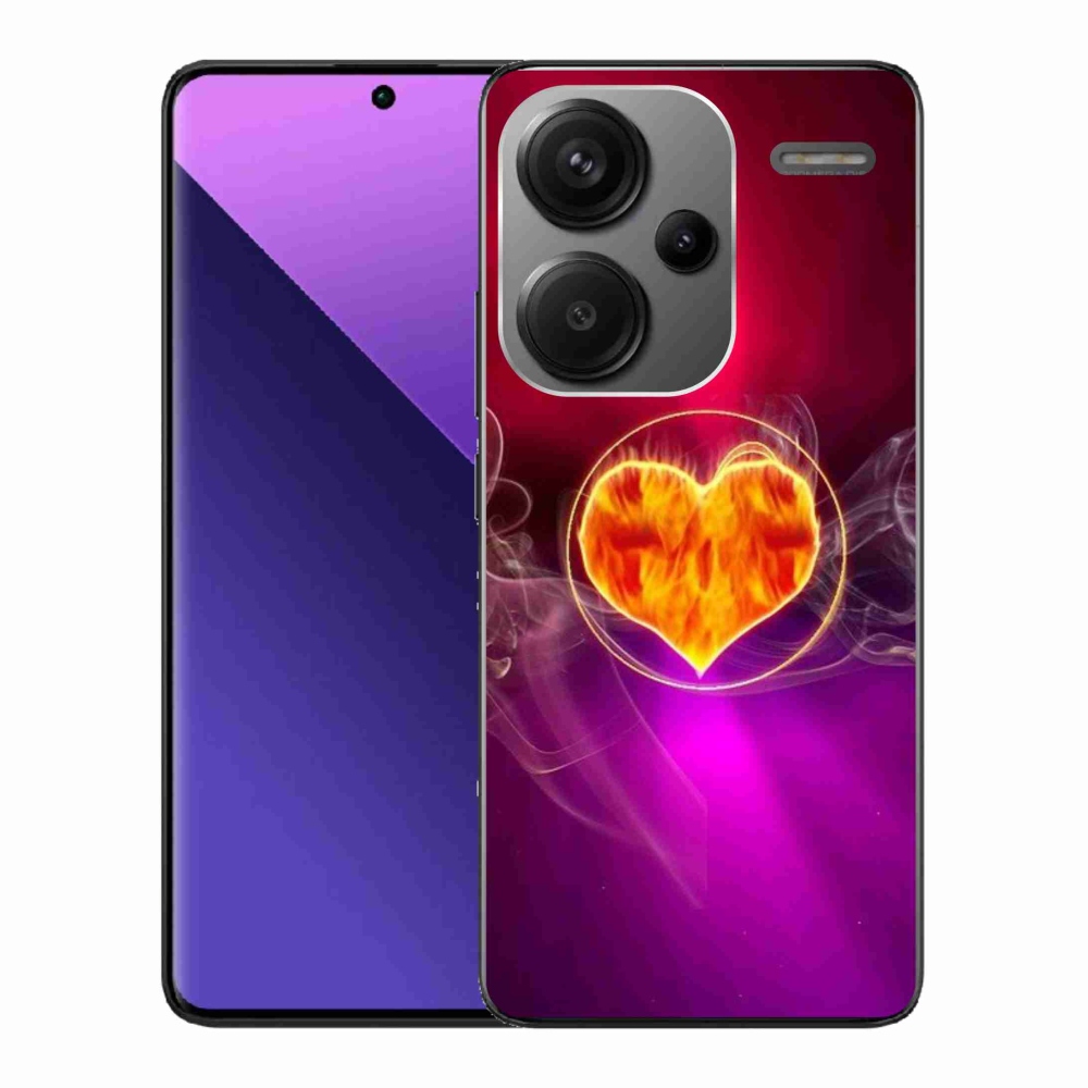 Gelový kryt mmCase na Xiaomi Redmi Note 13 Pro+ 5G - ohnivé srdce
