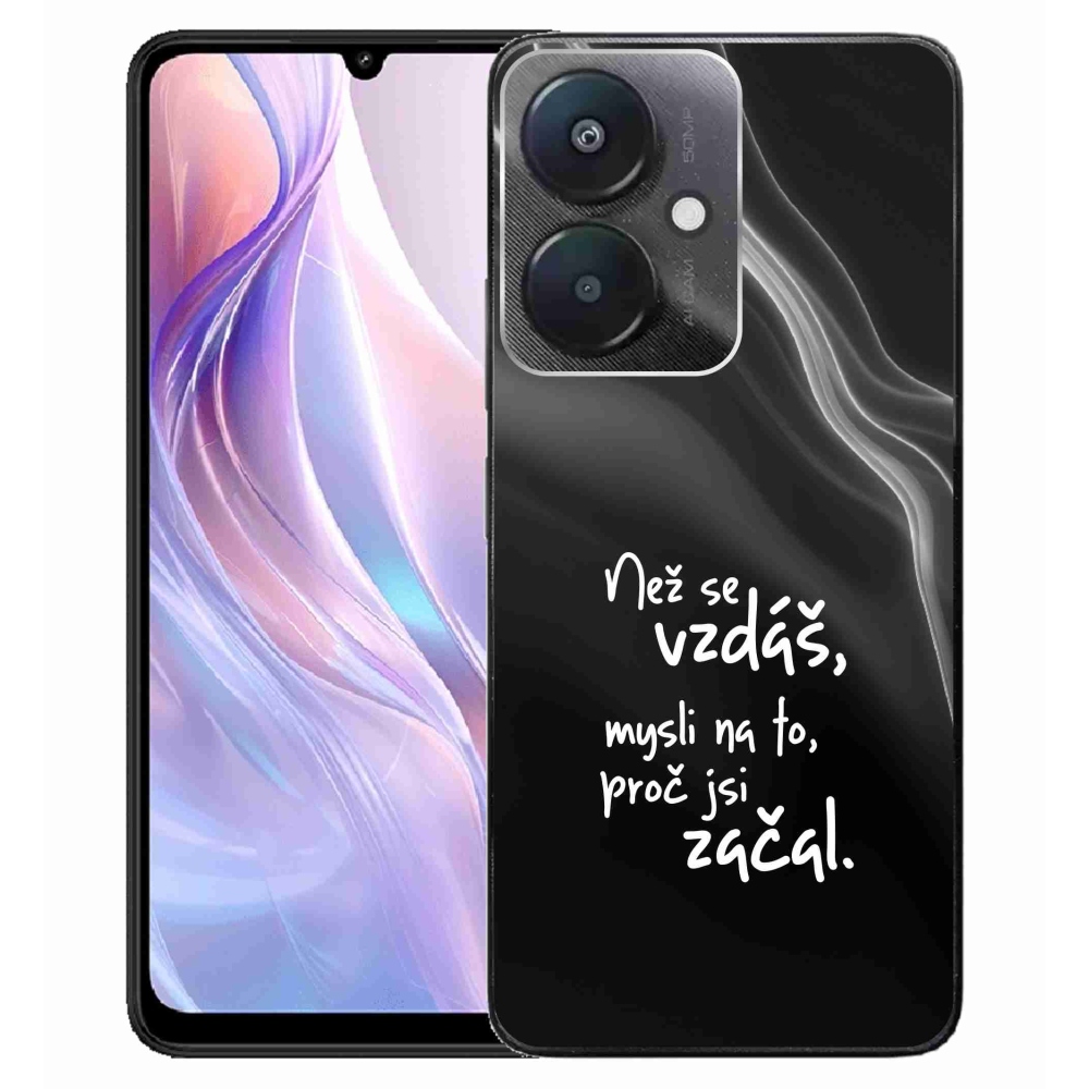 Gelový kryt mmCase na Xiaomi Redmi 13C 5G  - citát 2 černé pozadí