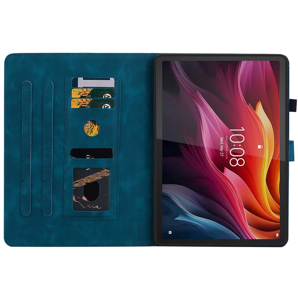 Flowers zavírací pouzdro na Lenovo Tab K11 Plus - modré