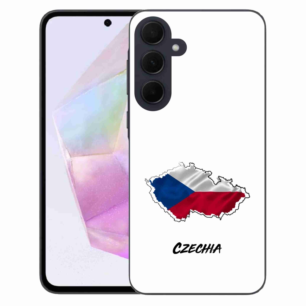 Gelový kryt mmCase na Samsung Galaxy A35 5G - Czechia bílé pozadí