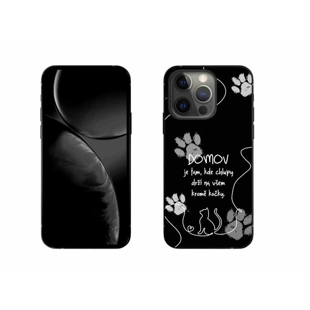 Gelový kryt mmCase na iPhone 13 Pro 6.1 - kočičí motiv černé pozadí