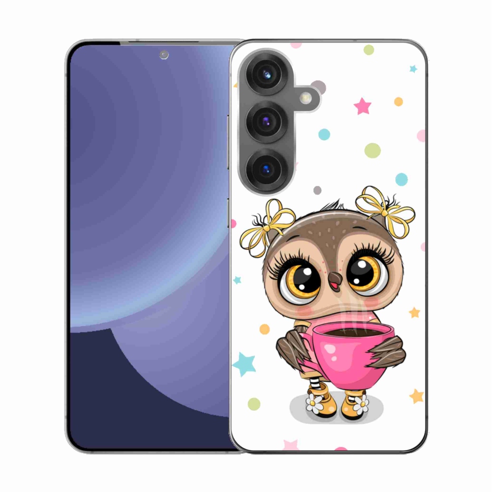 Gelový kryt mmCase na Samsung Galaxy S25 - kreslená sovička