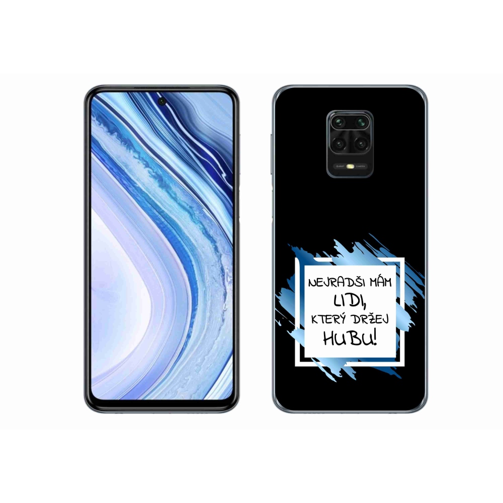 Gelový kryt mmCase na Xiaomi Redmi Note 9 Pro - vtipný text 7 bíločerné pozadí