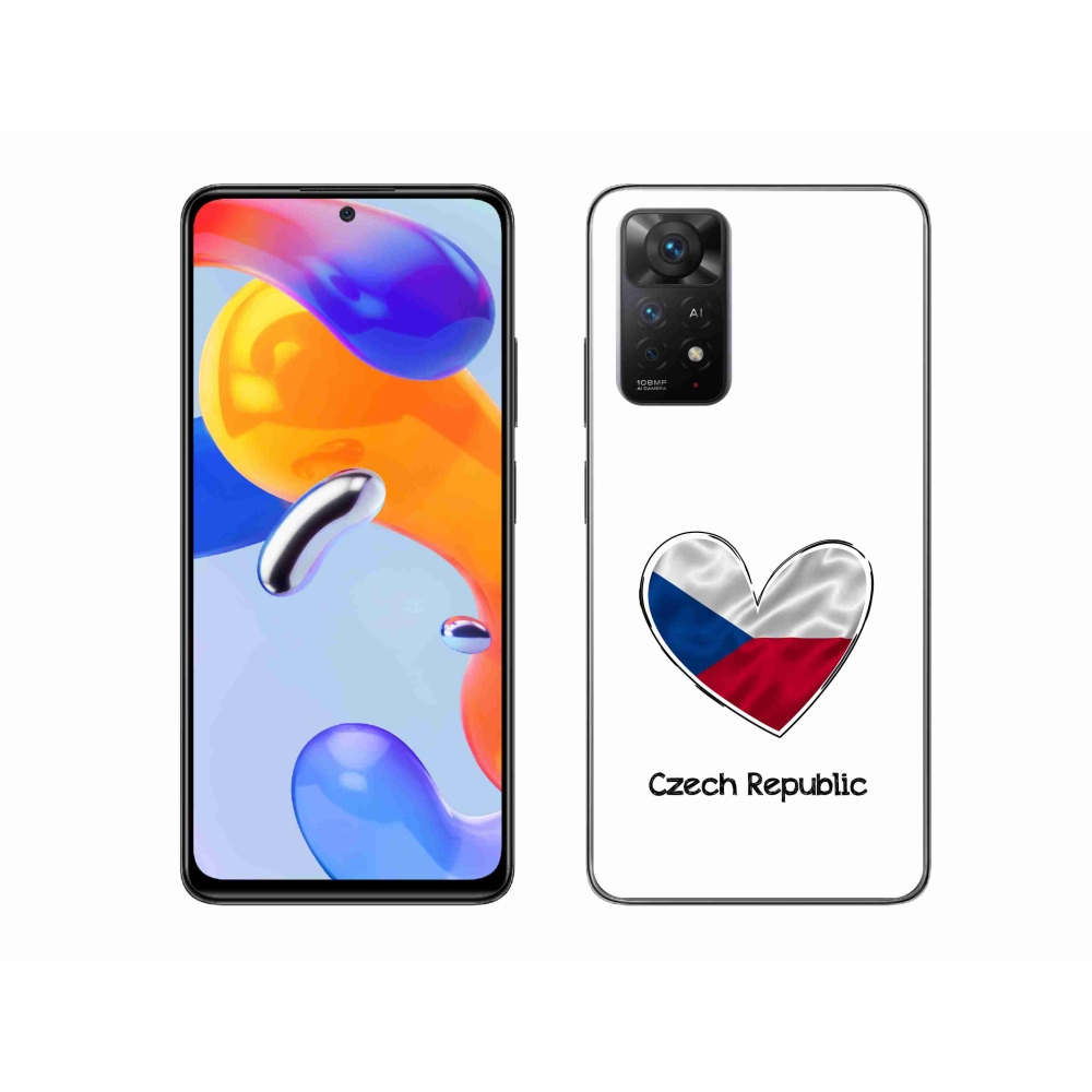 Gelový kryt mmCase na Xiaomi Redmi Note 11 Pro 4G/5G - vlajka srdce bílé pozadí