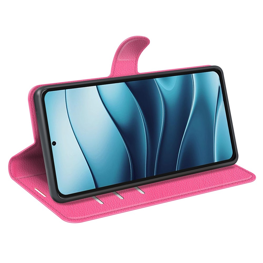 Litchi knížkové pouzdro na Xiaomi Redmi Note 14 5G - rose