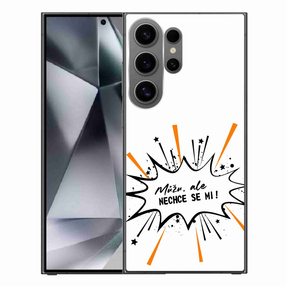 Gelový kryt mmCase na Samsung Galaxy S24 Ultra - vtipný text 11 bílé pozadí