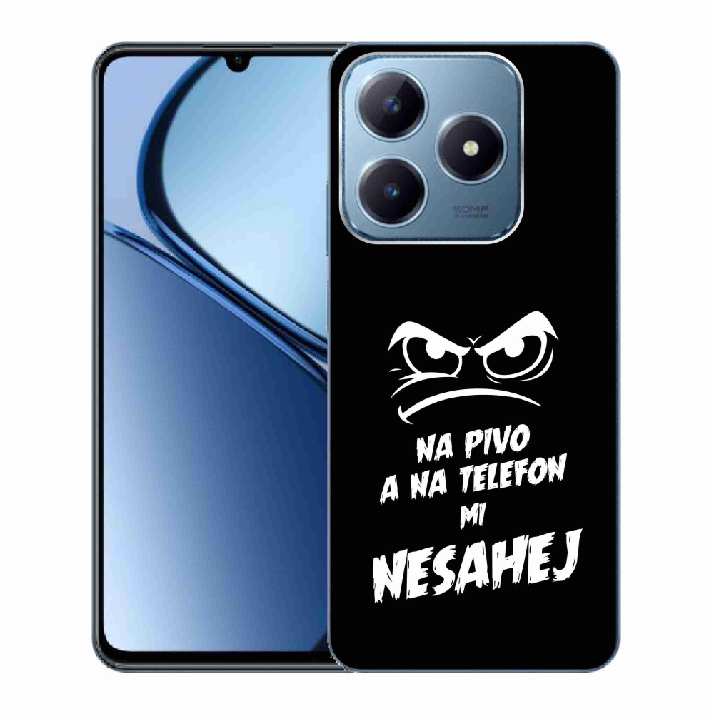 Gelový kryt mmCase na Realme C63 - pivní motiv 2 černé pozadí